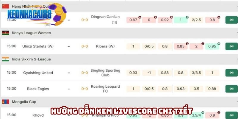 Hướng dẫn theo dõi Live Score trên nền tảng