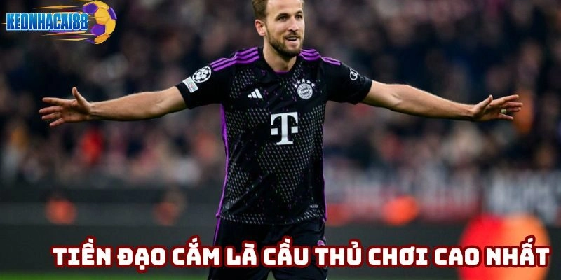 Tiền đạo cắm sẽ chơi cao nhất trong đội hình